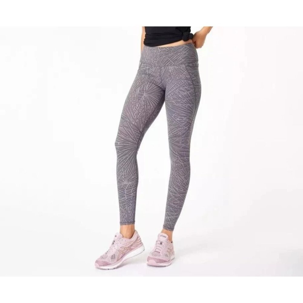 Sweaty Betty Power Pocket Workout 7/8 Leggings Moonrock Purple Palm Womens XS